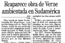 Reaparece obra de Verne ambientada en Sudamérica