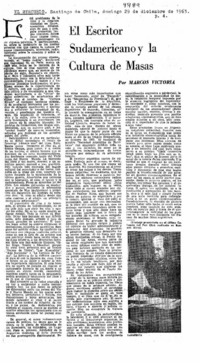 El Escritor Sudamericano y la cultura de masas