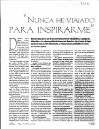 Nunca he viajado para inspirarme".