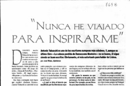 Nunca he viajado para inspirarme".