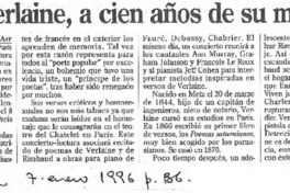 Paul Verlaine, a cien años de su muerte