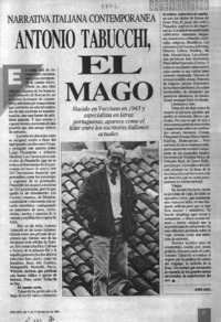 Narrativa italiana contemporánea Antonio Tabucchi, el mago