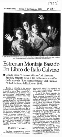 Estrenan montaje basado en libro de Italo Calvino