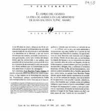 El Espejo del olvido : La idea de América en las memorias de Juan Bautista Tupac Amaru