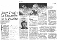Georg Trakl y la disolución de la palabra