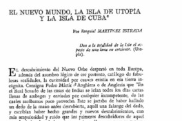 El nuevo mundo, la Isla de Utopía y la Isla de Cuba