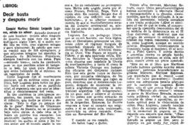 Decir basta y después morir.