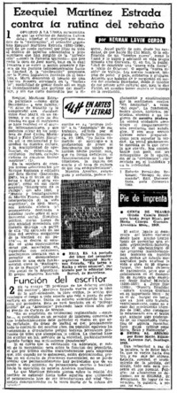 Ezequiel Martínez Estrada contra la rutina del rebaño