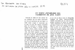 Un Nuevo aniversario del nacimiento de José Martí.