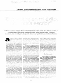 Si pensara en mi éxito, no podría escribir"