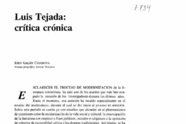 Luis Tejada: crítica crónica