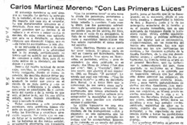 Carlos Martínez Moreno, "Con las primeras luces"