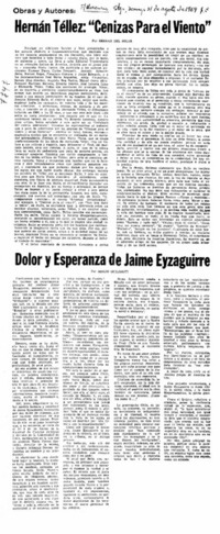 Hernán Téllez: "Cenizas para el viento"