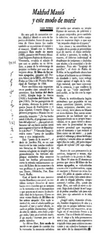 Mahfud Massís y este modo de morir
