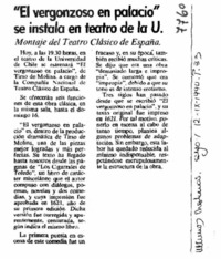 El vergonzoso en palacio" se instala en teatro de la U.