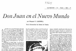 Don Juan en el Nuevo Mundo
