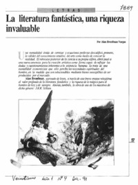 La literatura fantástica, una riqueza invaluable