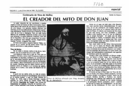 El creador del mito de don Juan