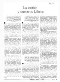 La crítica y nuestros libros