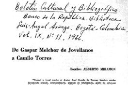 De Gaspar Melchor de Jovellanos a Camilo Torres