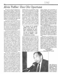 Alvin Toffler: una ola oportuna