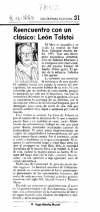 Reencuentro con un clásico: León Tolstoi