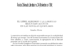El libre albedrío y la libertad según San Agustín en Las novelas ejemplares