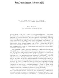 "Nazarín". Nota de relectura
