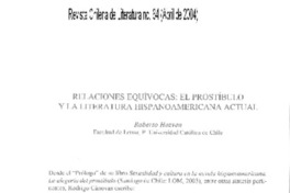Relaciones equívocas: el prostíbulo y la literatura hispanoamericana actual