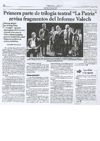 Primera parte de trilogía teatral "La Patria" revisa fragmentos del Informe Valech.