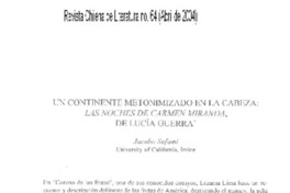 Un continente metonimizado en la cabeza: Las Noches de Carmen Miranda