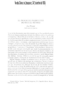 El programa narrativo de Miguel Méndez