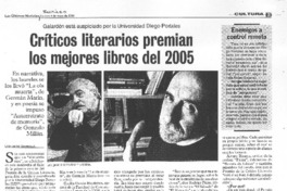Críticos literarios premian los mejores libros del 2005