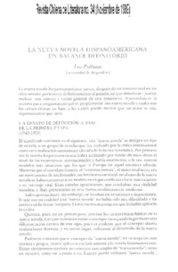 La nueva novela hispanoamericana: un balance definitorio