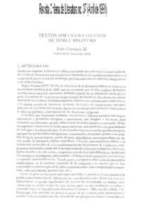 Textos poéticos Chilenos de doble registro.