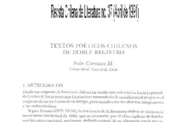 Textos poéticos Chilenos de doble registro.
