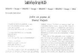 Sobre un poema de David Valjalo