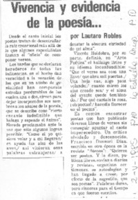 Vivencia y evidencia de la poesía