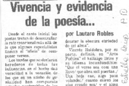 Vivencia y evidencia de la poesía