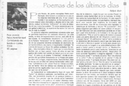 Poemas de los últimos días