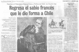 Regresa el sabio francés que le dio forma a Chile