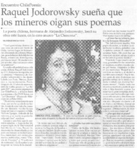 Raquel Jodorowsky sueña que los mineros oigan sus poemas