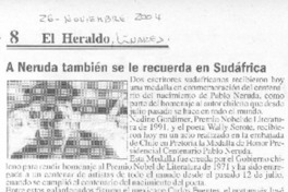 A Neruda se le recuerda en Sudáfrica