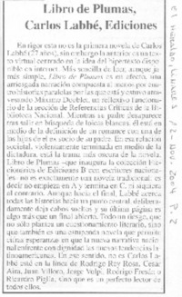 Libro de plumas, Carlos Labbé, ediciones