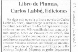 Libro de plumas, Carlos Labbé, ediciones