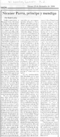 Nicanor Parra, príncipe y mendigo