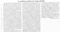 La palabra poética de Jorge del Río