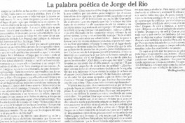 La palabra poética de Jorge del Río