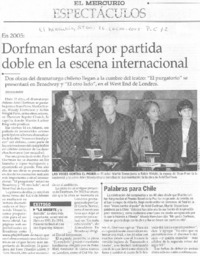 Dorfman estará por partida doble en la escena internacional