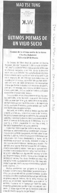 Últimos poemas de un viejo sucio
